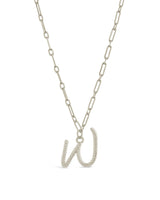 Textured Initial Charm Pendant Necklace by Sterling Forever