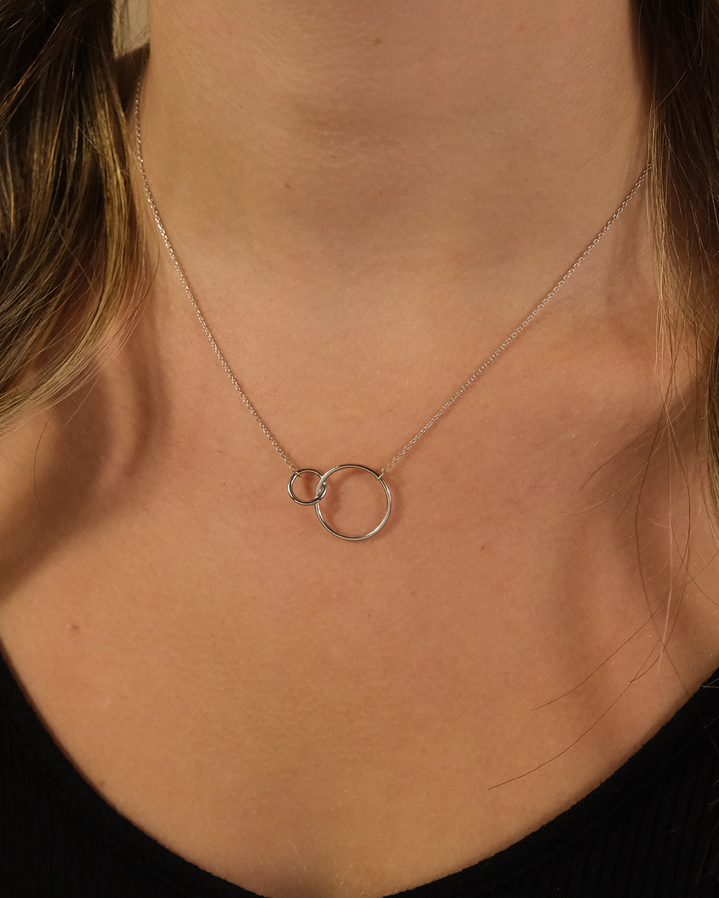 Sterling Silver Interlocking Open Circle Pendant by Sterling Forever