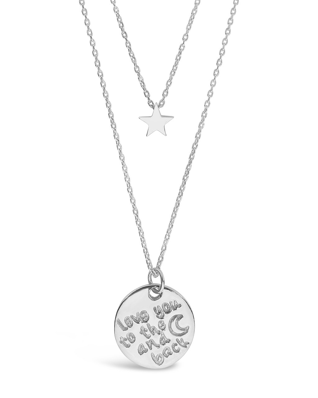 Sterling Silver Star & 'Love You to the Moon & Back' Disc Layered Necklace by Sterling Forever