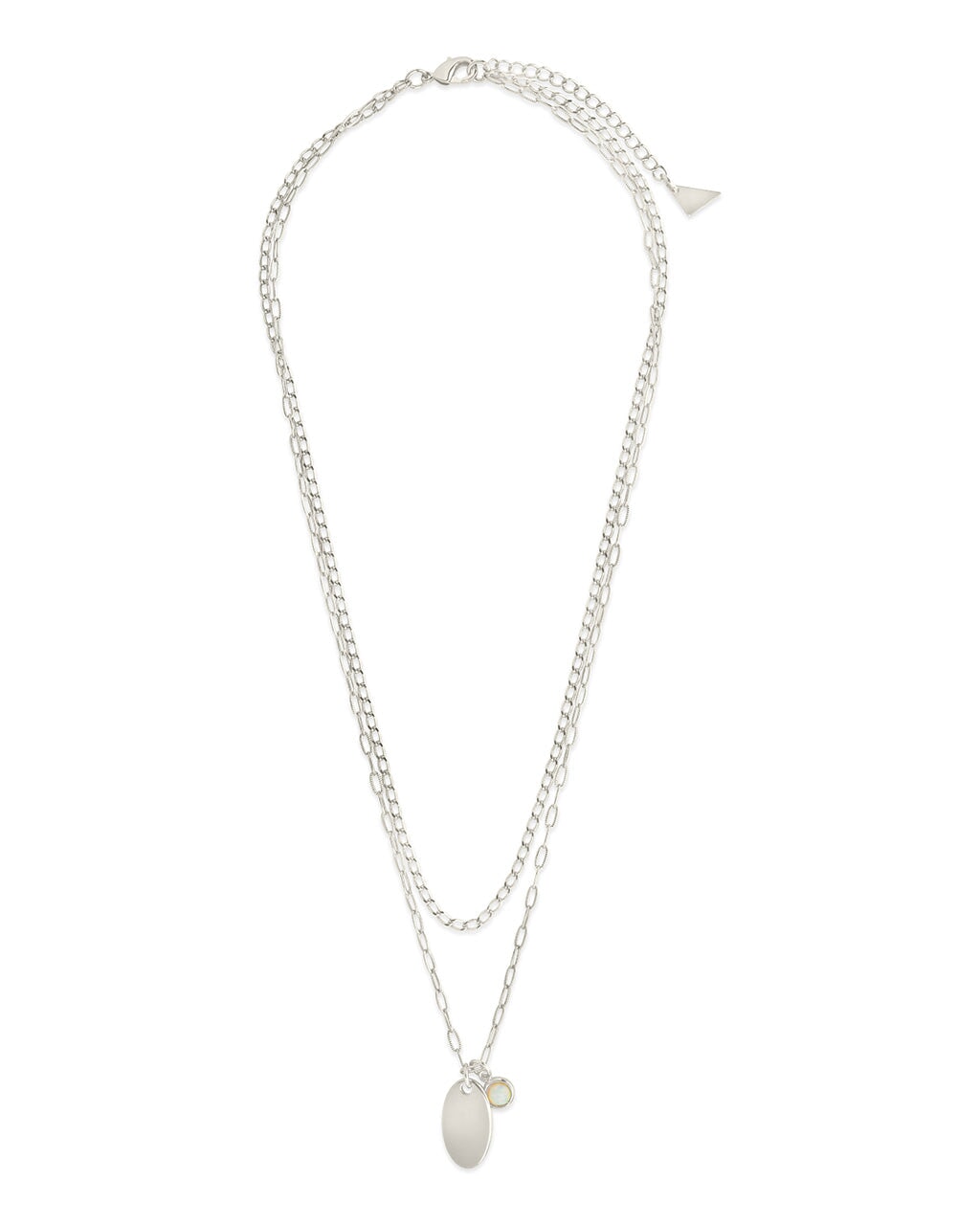 Isla Bezel Opal & Chain Layered Necklace by Sterling Forever