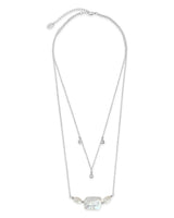 Bezel CZ and Pearl Layered Necklace by Sterling Forever