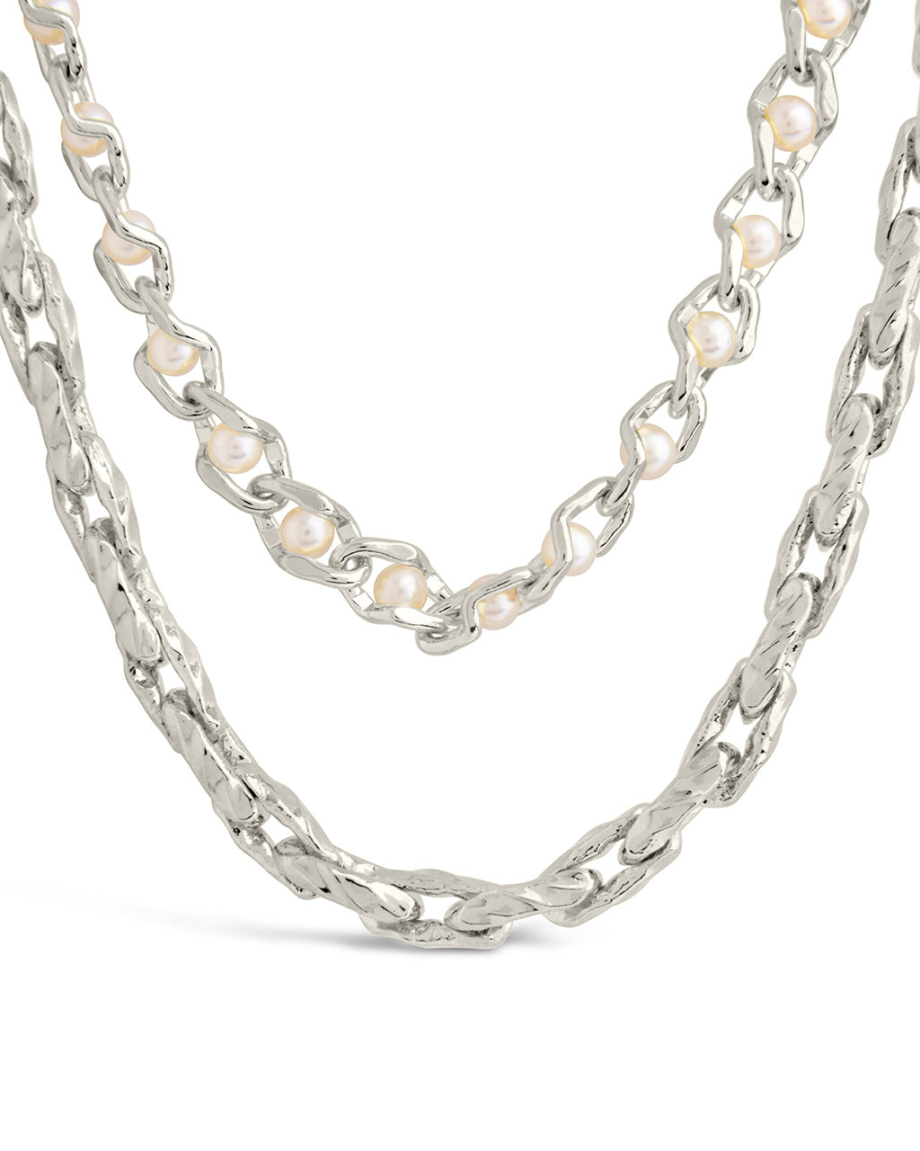 Amedea Pearl & Chain Layered Necklace by Sterling Forever