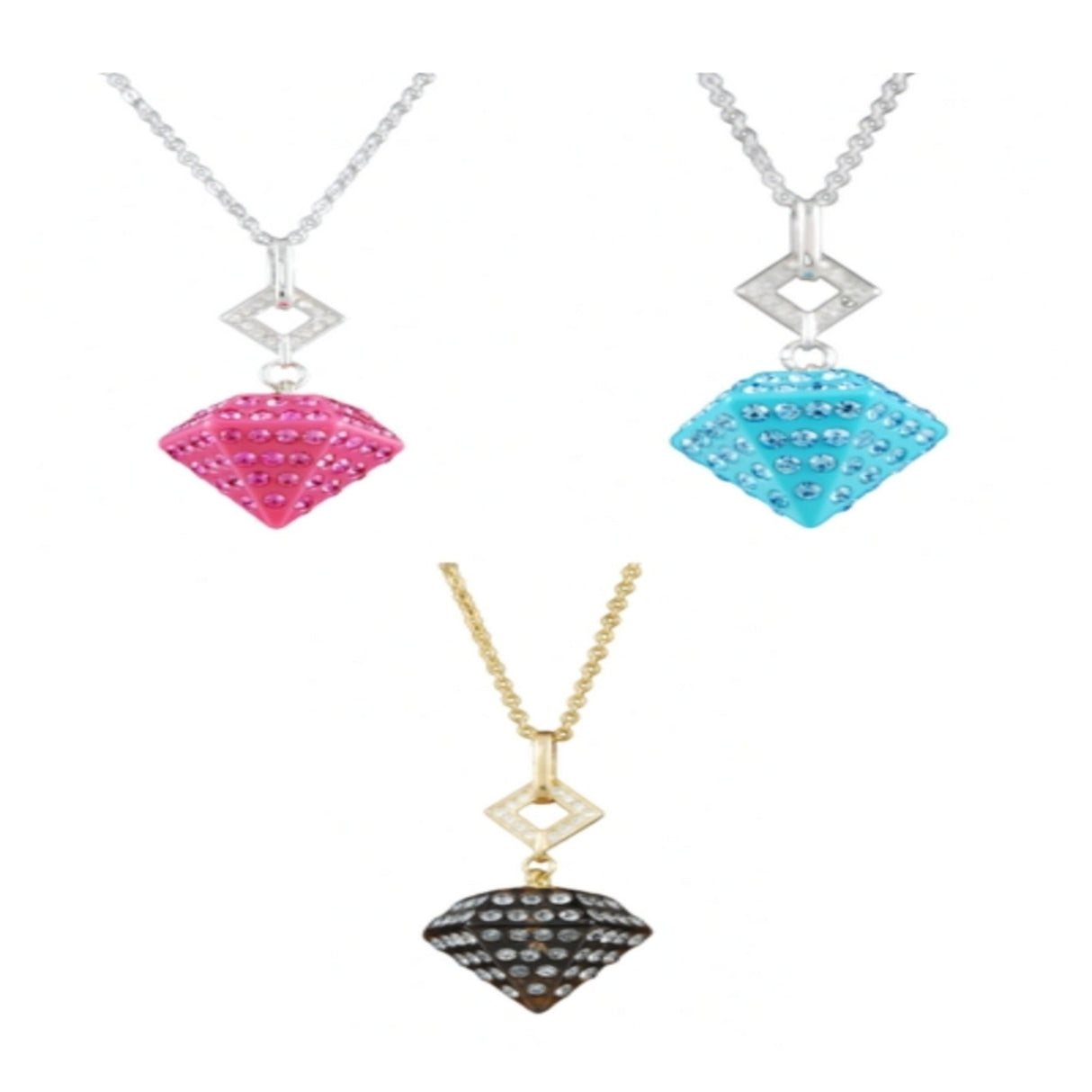 Studded Diamond Pendant Necklace by BeyondEnvy