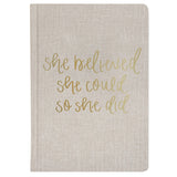 She Believed She Could Fabric Journal by Sweet Water Decor