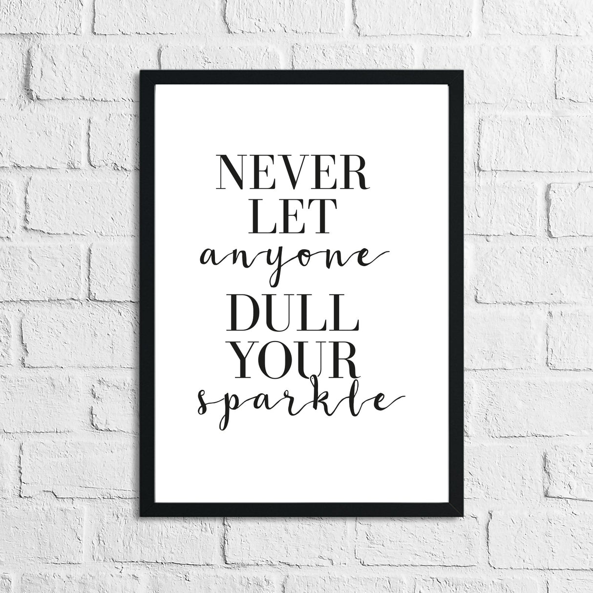 Never Let Anyone One Dull Your Sparkle Home Simple Home Inspirational Wall Decor Print by WinsterCreations™ Official Store