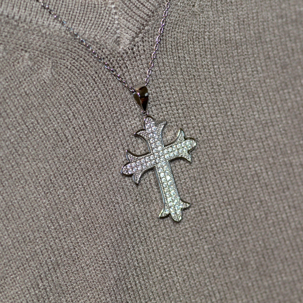 Diamond Cross Necklace with Diamonds by VicStoneNYC Fine Jewelry