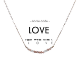 Morse Code Dainty Stone Necklace // Love by ETHICGOODS