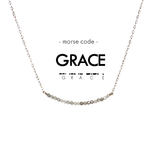 Morse Code Dainty Stone Necklace // Grace by ETHICGOODS