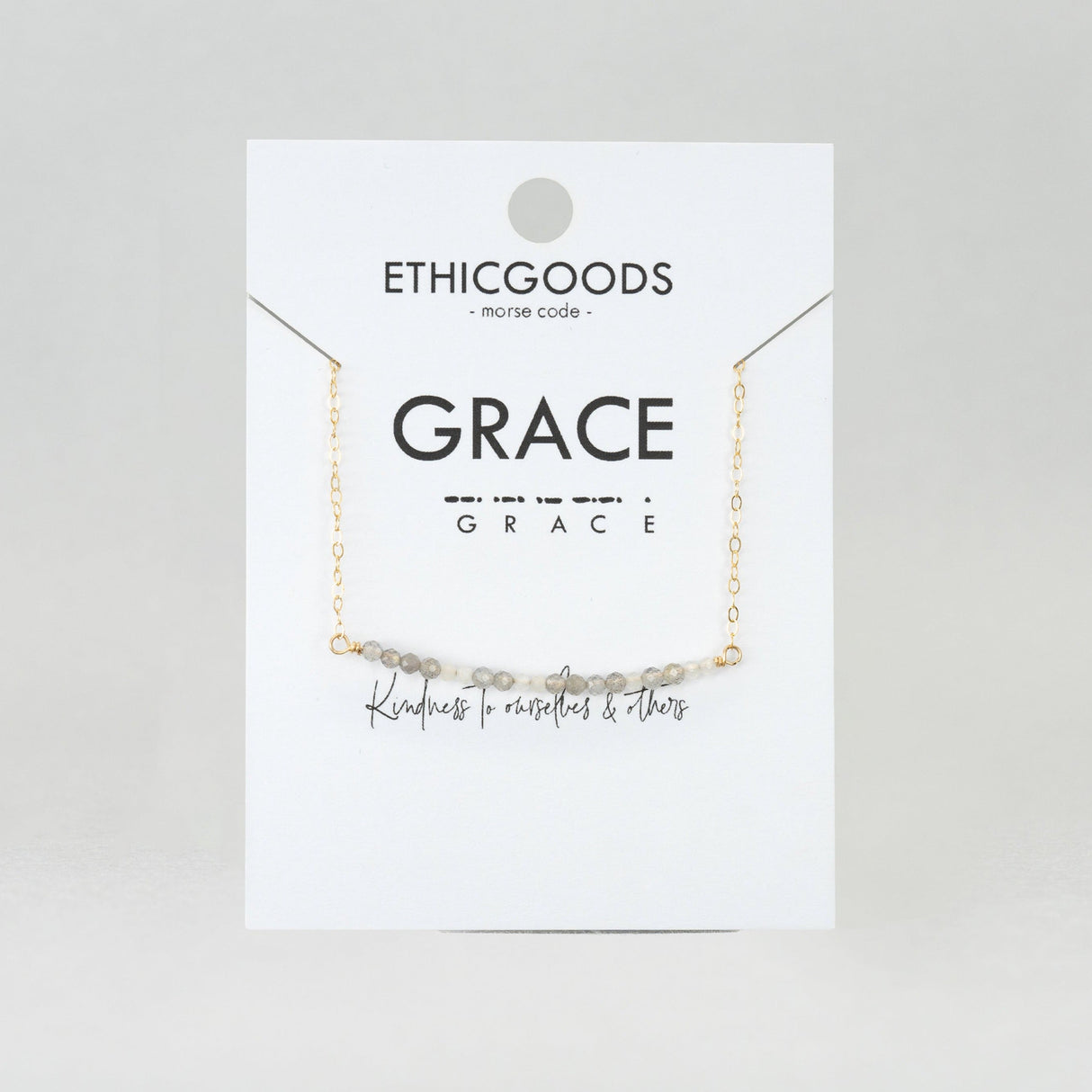 Morse Code Dainty Stone Necklace // Grace by ETHICGOODS