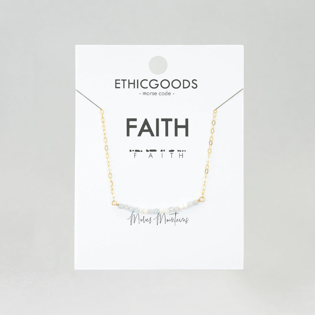 Morse Code Dainty Stone Necklace // Faith by ETHICGOODS