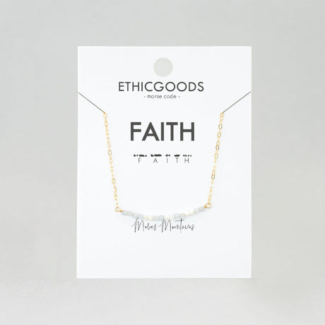 Morse Code Dainty Stone Necklace // Faith by ETHICGOODS