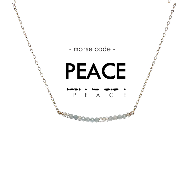 Morse Code Dainty Stone Necklace // Peace by ETHICGOODS