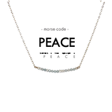 Morse Code Dainty Stone Necklace // Peace by ETHICGOODS