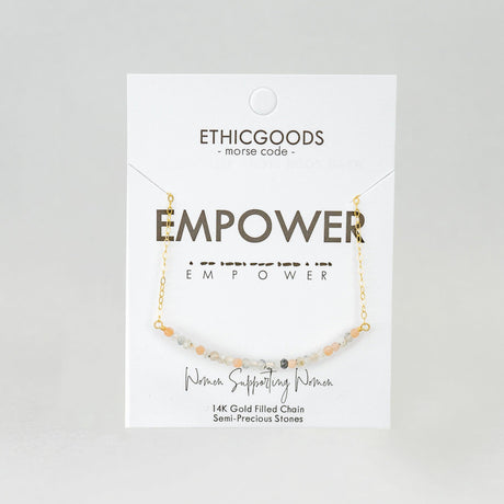 Morse Code Dainty Stone Necklace // Empower by ETHICGOODS