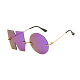 NO Graphic Sunglasses in Purple and Gold by The Bullish Store