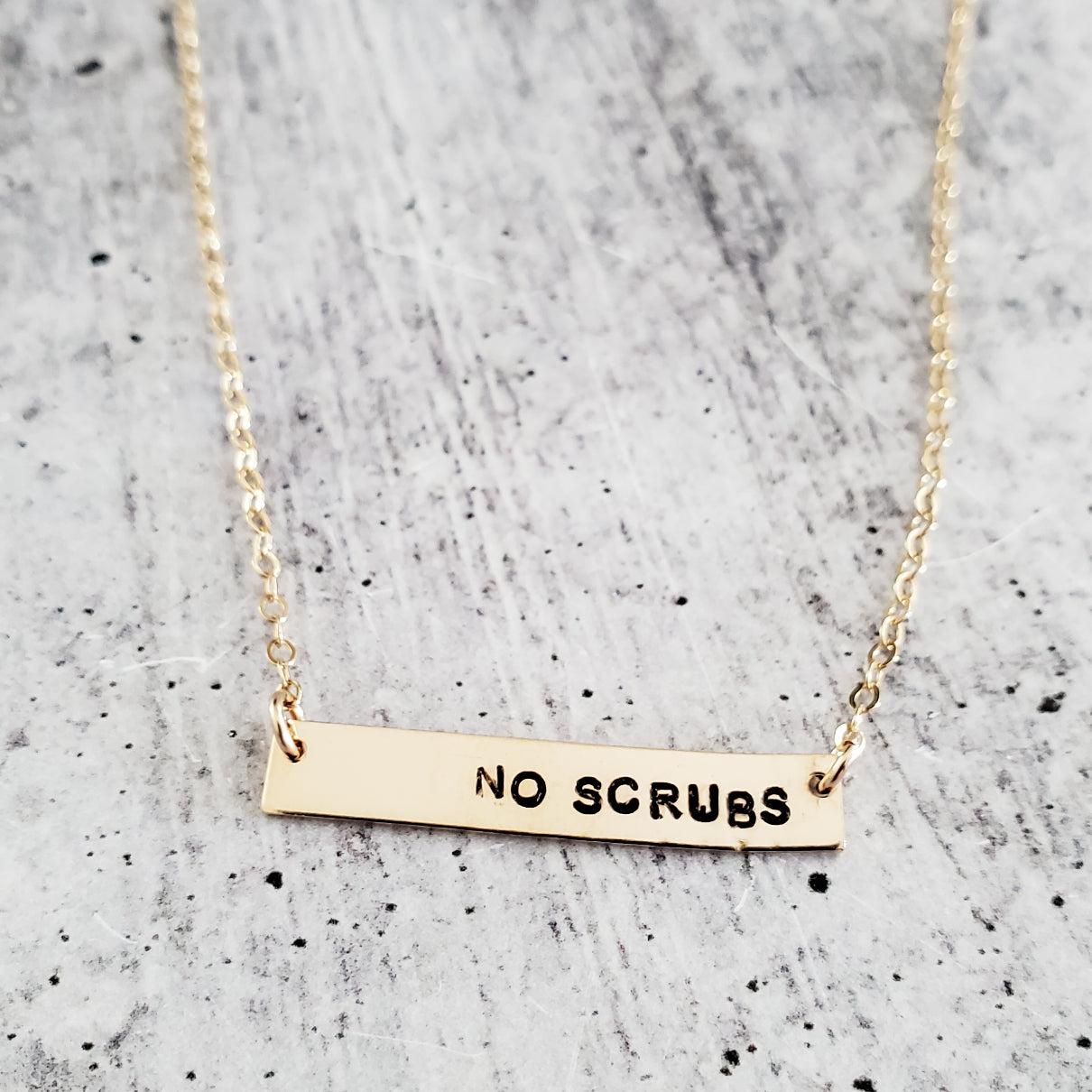 NO SCRUBS Bar Necklace by Salt and Sparkle