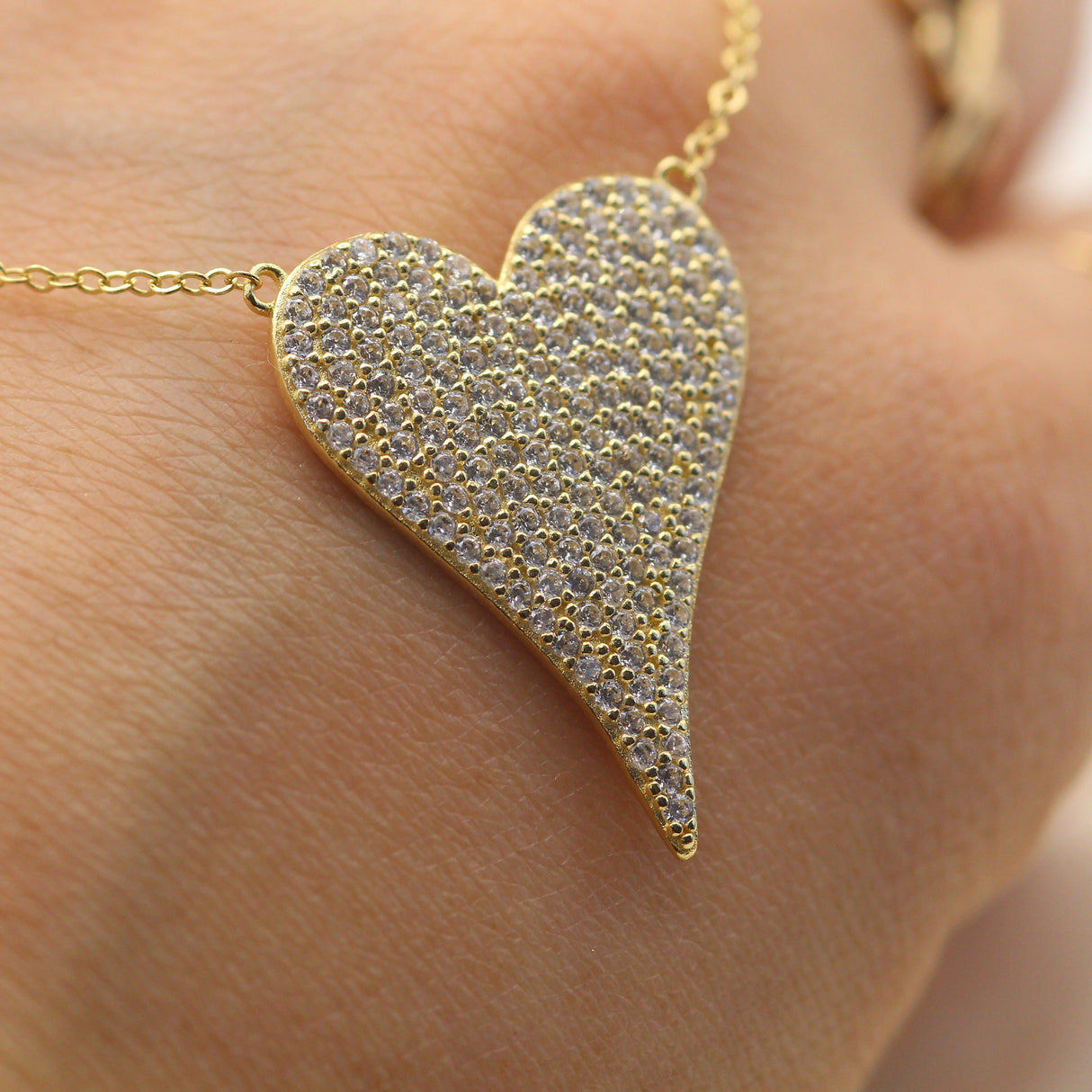 14k Diamond Big Heart Necklace by VicStoneNYC Fine Jewelry