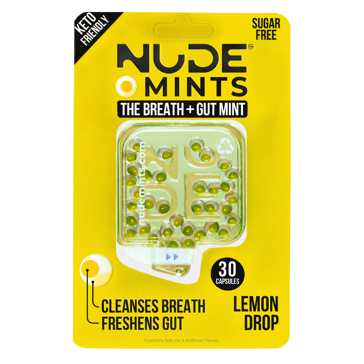 Breath + Gut Mints - Lemon Drop (Lemon Flavor) by NUDE MINTS