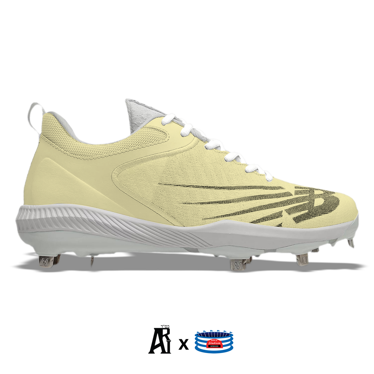 "Lemon Pastel" New Balance FuelCell 4040v6 Cleats by Stadium Custom Kicks