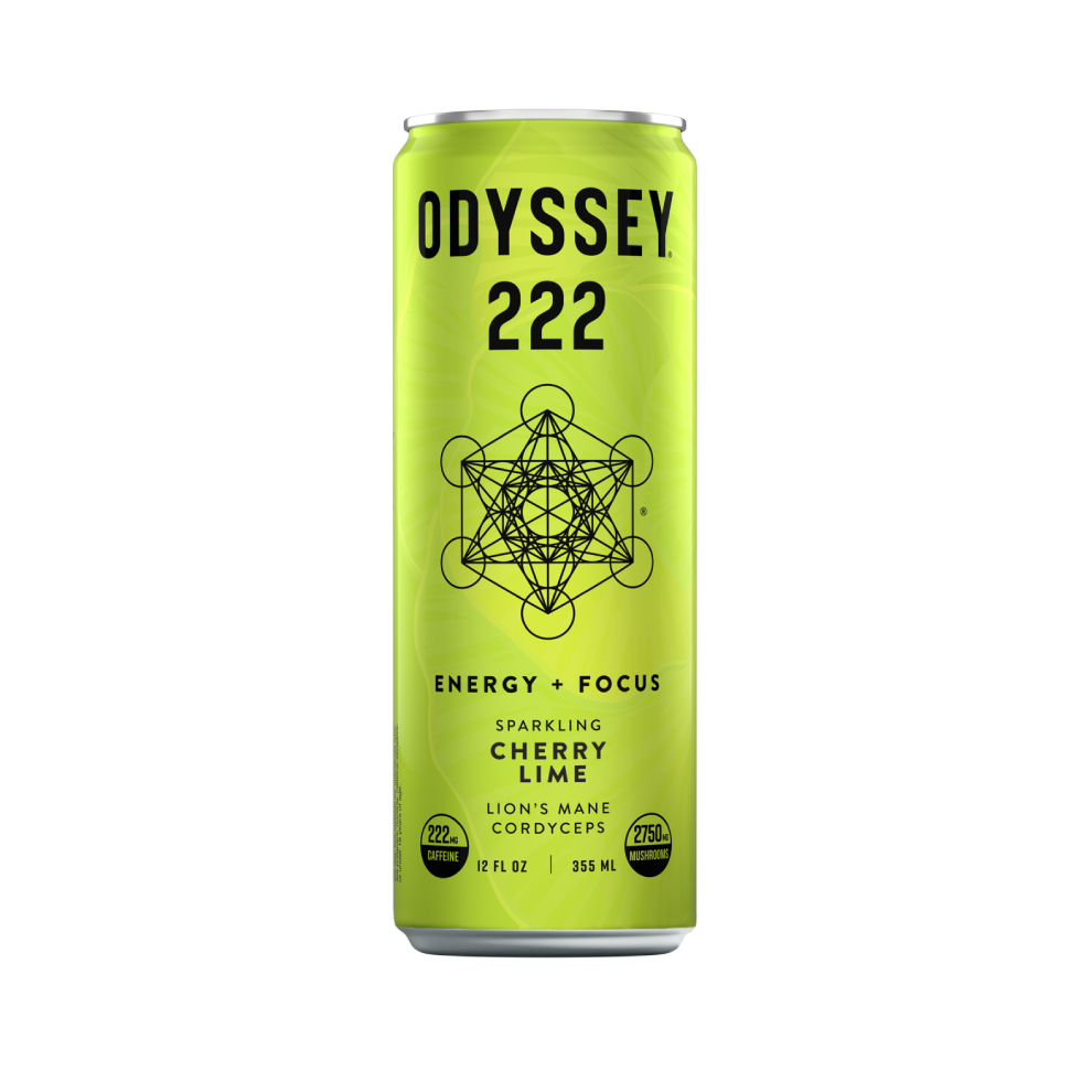 Cherry Lime 222 Sparkling Energy Drink - 222mg Caffeine - 12 Pack by OdysseyElixir