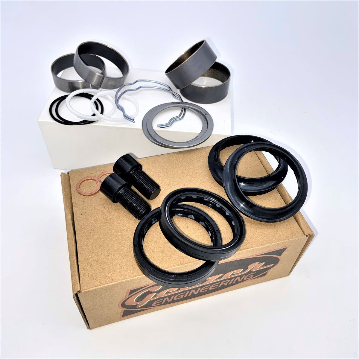 Harley Touring 49mm Fork Rebuild Kit replaces 2 x OEM Kit # 91700025 by GeezerEngineering LLC