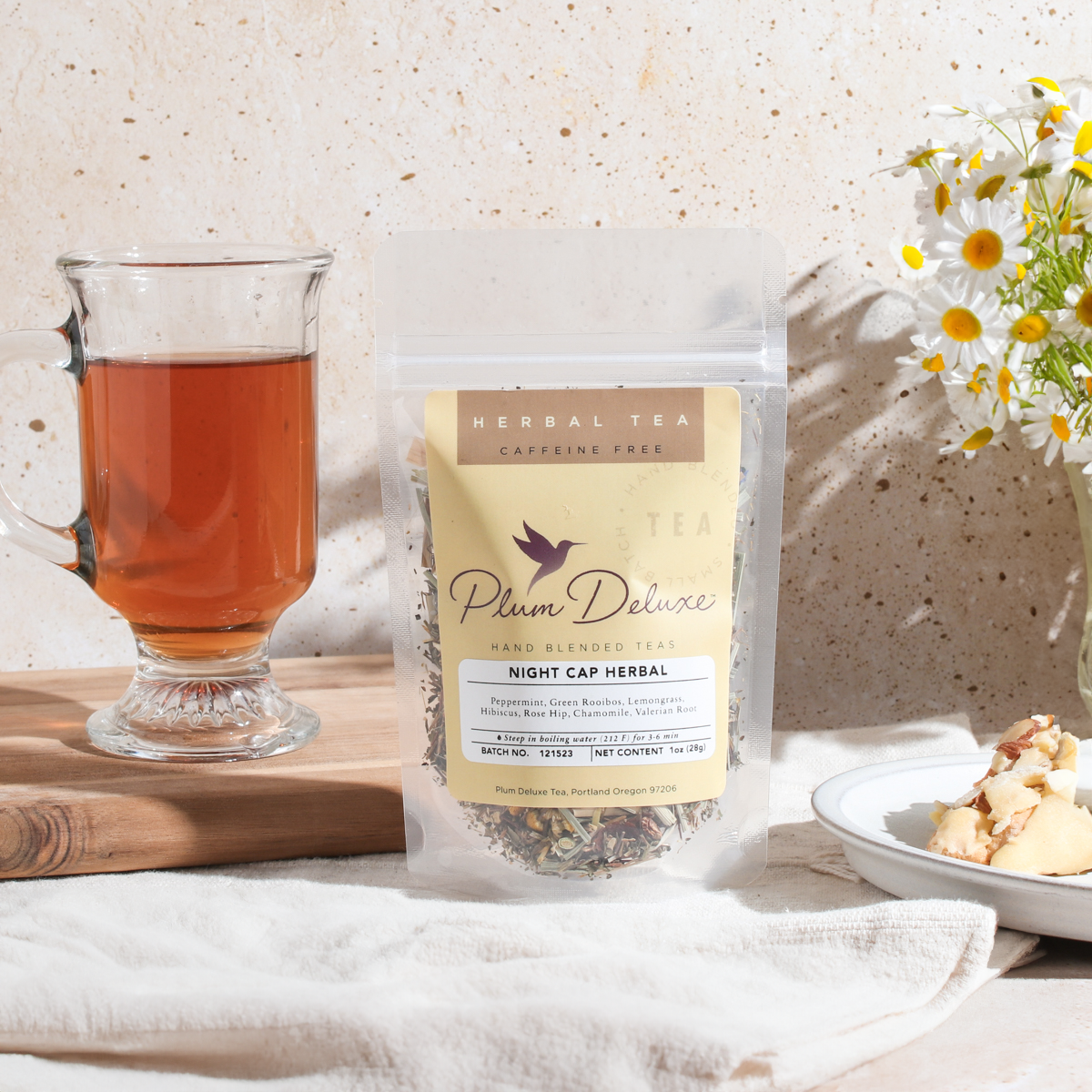 Night Cap Herbal Tea (Valerian Root - Peppermint) by Plum Deluxe Tea