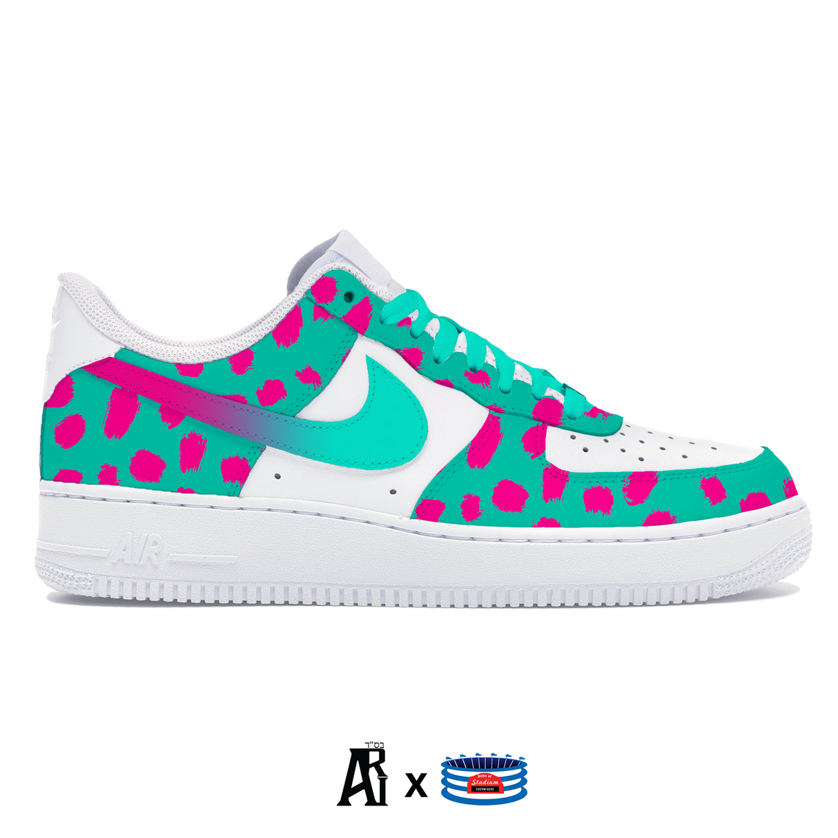 "Mint Canvas" Nike Air Force 1 Low Shoes by Stadium Custom Kicks