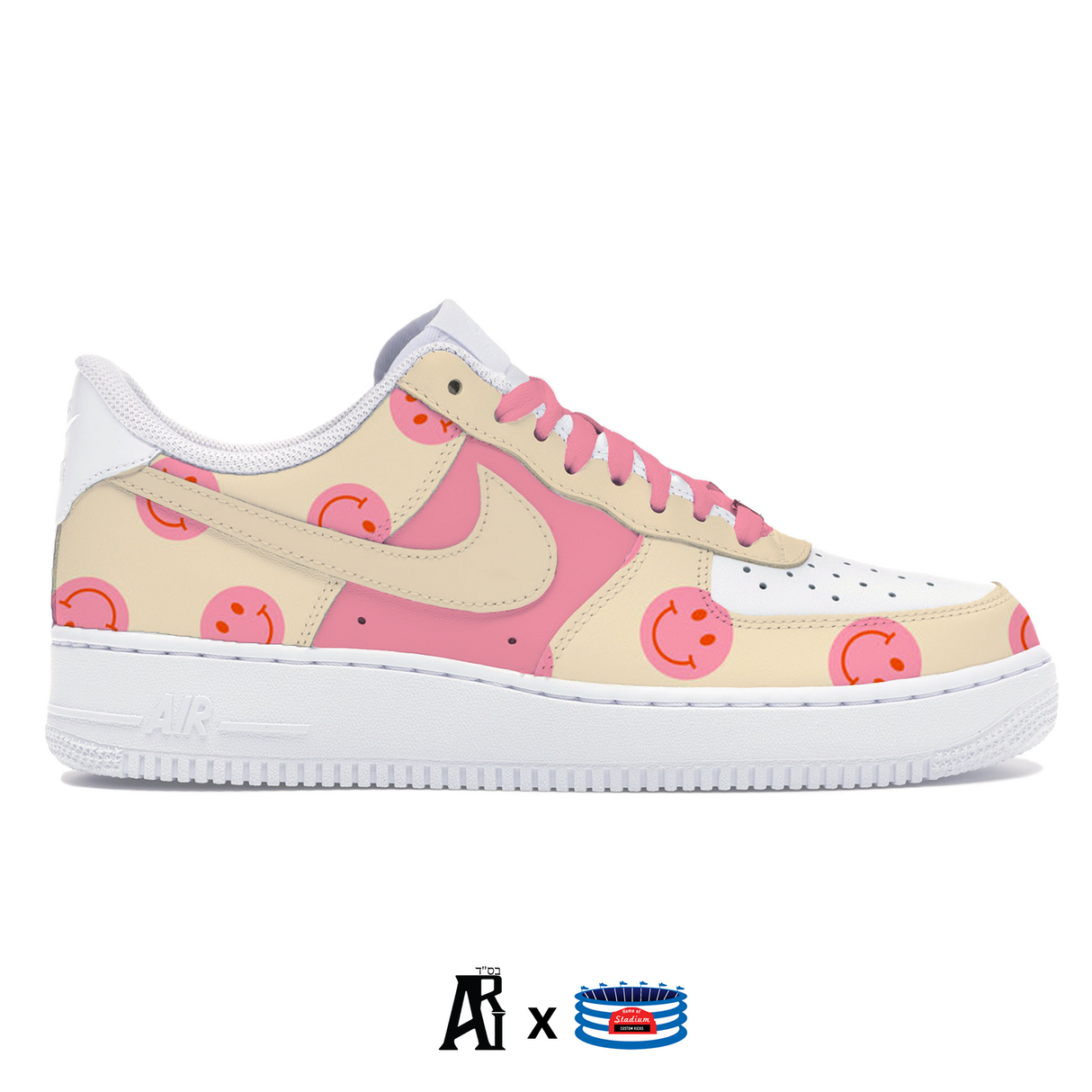 "Happy Vibes" Nike Air Force 1 Low Shoes by Stadium Custom Kicks