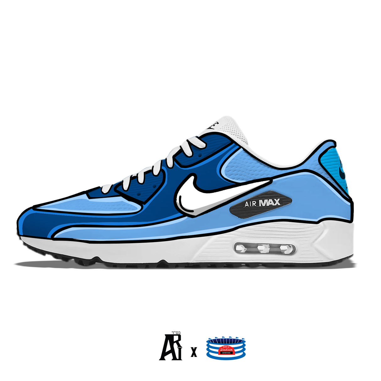 "Cartoon" Nike Air Max 90 G Golf Shoes by Stadium Custom Kicks