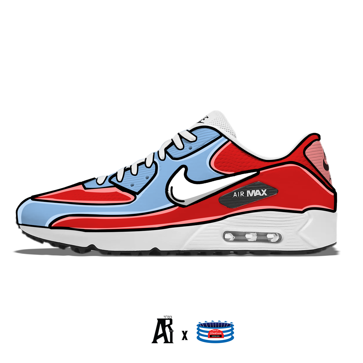 "Cartoon" Nike Air Max 90 G Golf Shoes by Stadium Custom Kicks