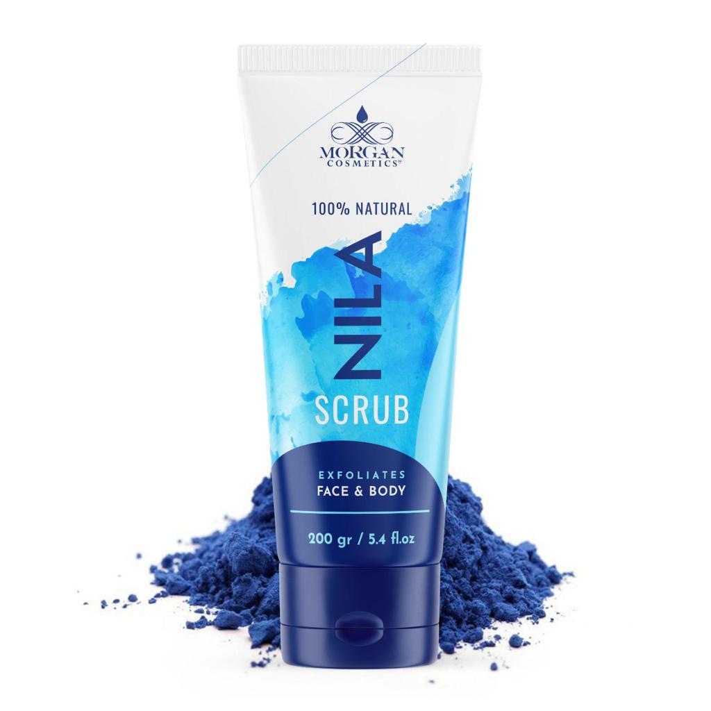 Blue Nila Scrub 100% Natural Deep Skin Cleanser & Lightener 160 gram / 5.64 fl oz by Morgan Cosmetics