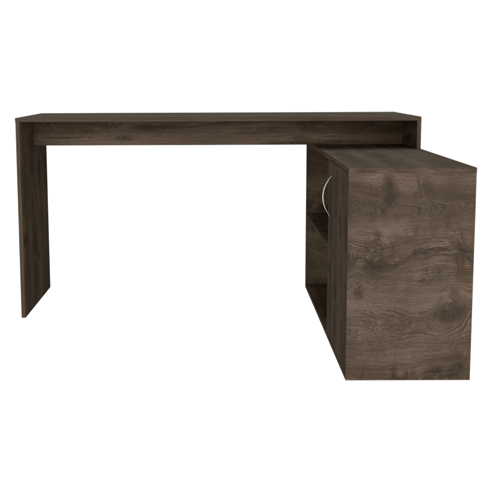 Antlia L-Shaped Writing Desk, Two Shelves, Single Door Cabinet by FM FURNITURE