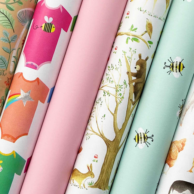 Baby Wrapping Paper Bundle with Cut Lines on Reverse by Present Paper