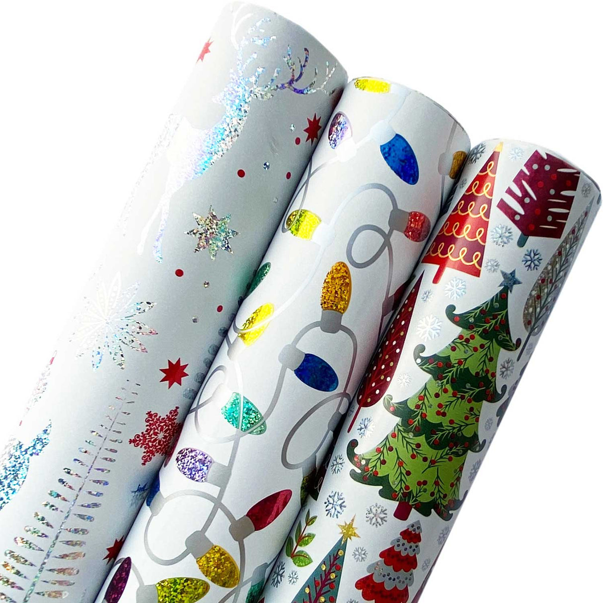 Holographic Christmas Wrapping Paper Roll Bundle by Present Paper