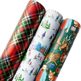 Mature Christmas Wrapping Paper Roll Bundle with Cut Lines on Reverse by Present Paper