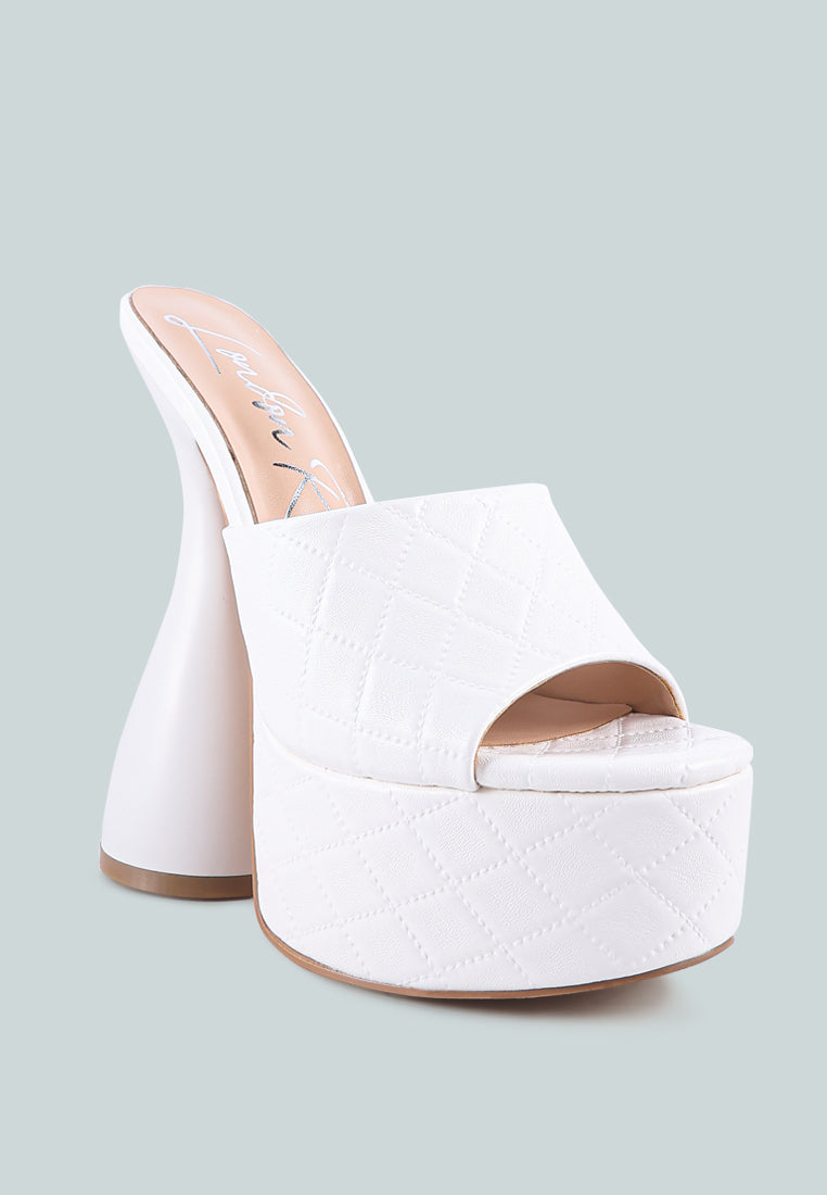 oomph quilted hourglass heel platform sandals by London Rag