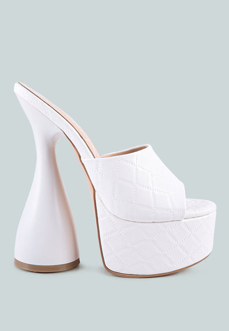 oomph quilted hourglass heel platform sandals by London Rag