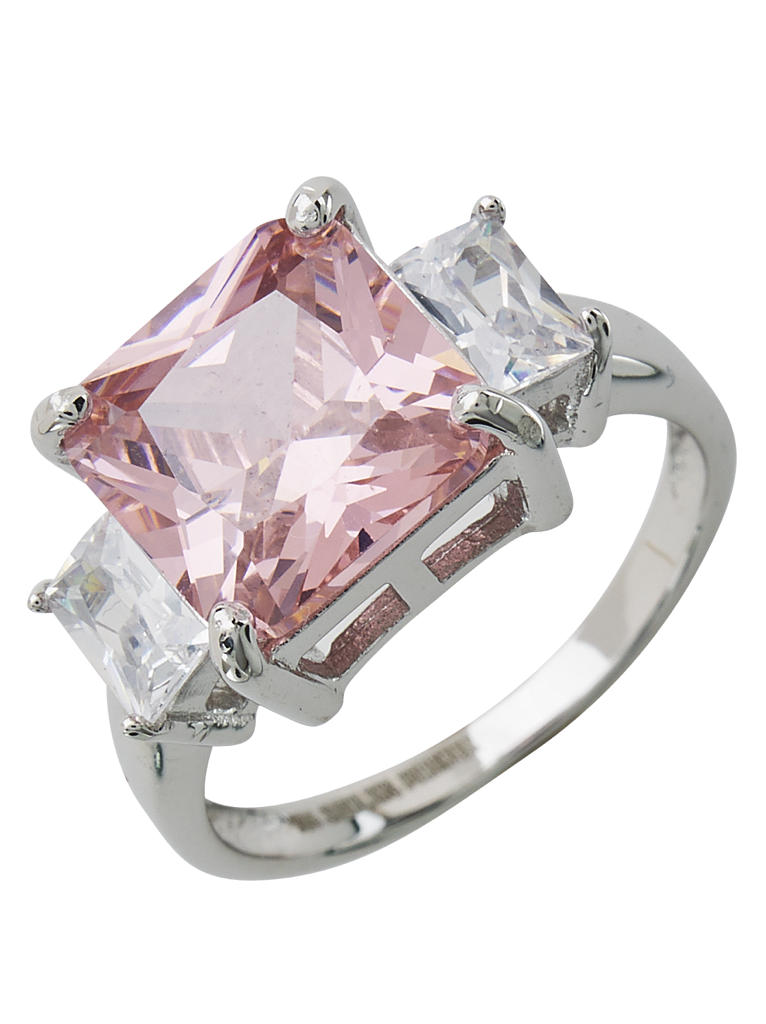 Sterling Silver Pink CZ Cocktail Ring by Sterling Forever