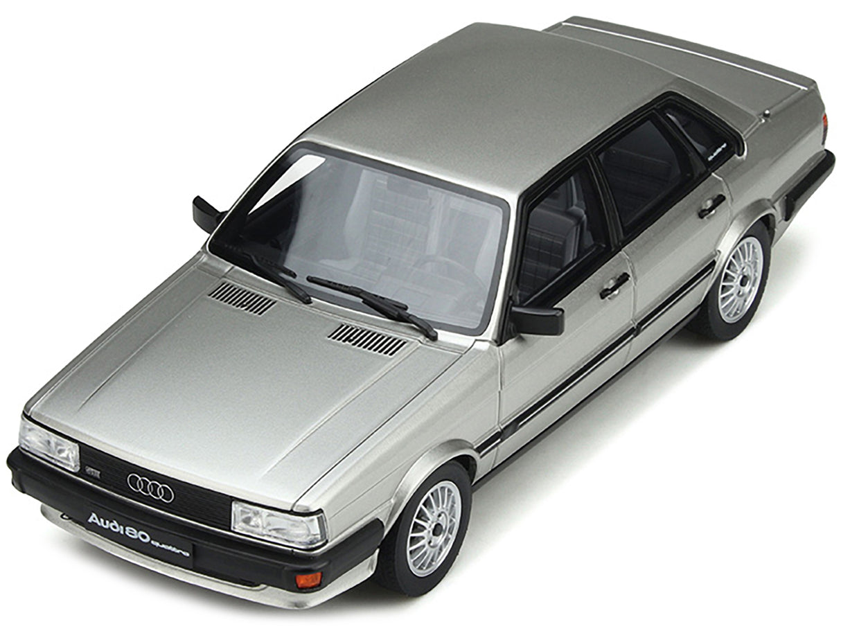 1983 Audi 80 Quattro Zermatt Silver Metallic with Black Stripes Limited Edition to 2000 pieces Worldwide 1/18 Model Car by Otto Mobile