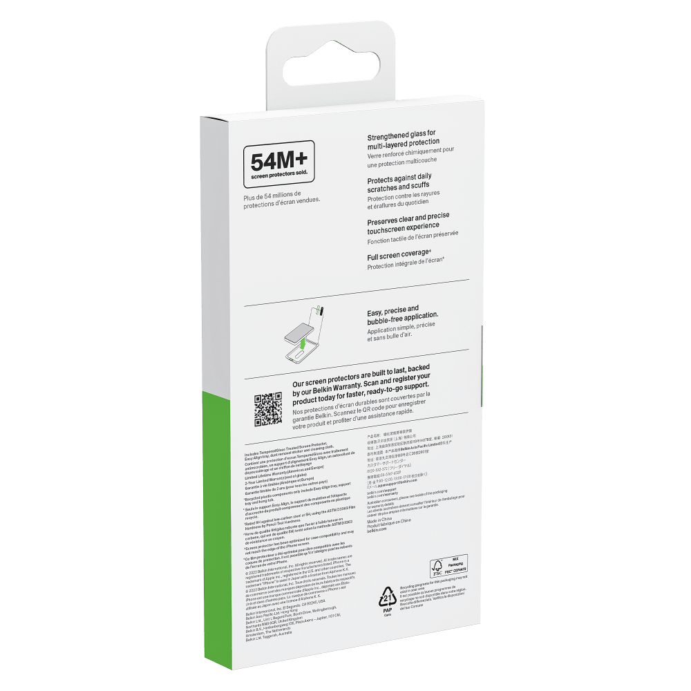 Belkin Glass Screen Protector with EZ Tray for Apple iPhone 15 Pro Max by Belkin