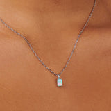 Birthstone Opal Silver Necklace - October by Little Sky Stone