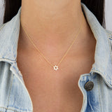 Solid Star of David Necklace 14K by By Adina Eden