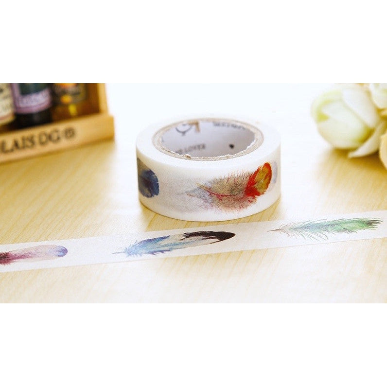 On-Trend Feather Washi Tape | Gift Wrapping and Craft Tape by The Bullish Store