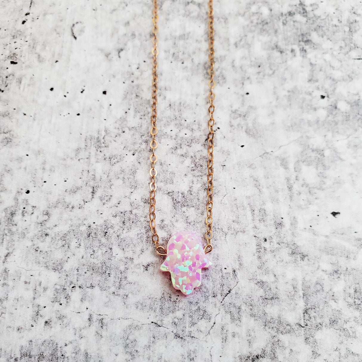 Opal Hamsa Necklace by Salt and Sparkle