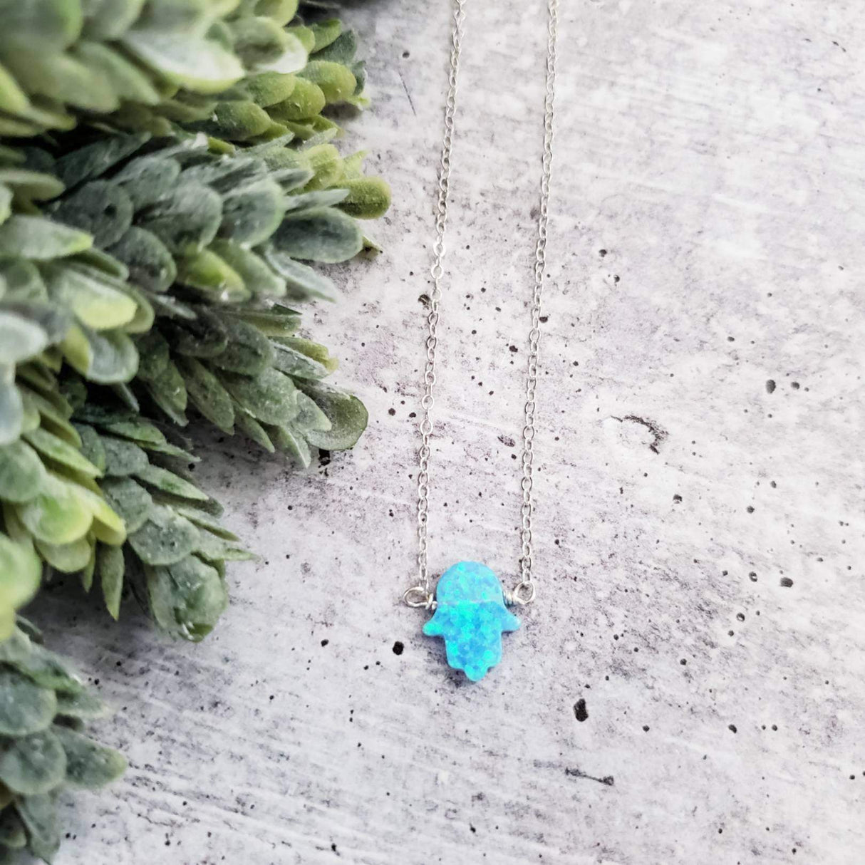 Opal Hamsa Necklace by Salt and Sparkle