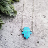 Opal Hamsa Necklace by Salt and Sparkle