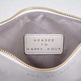 Out Of Office White Fashion Wristlet | 9.45" x 6.5" | Secret Message Inside by The Bullish Store