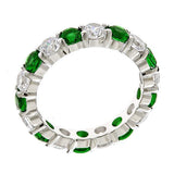 Sterling Silver Emerald Celebration Band Ring by Sterling Forever