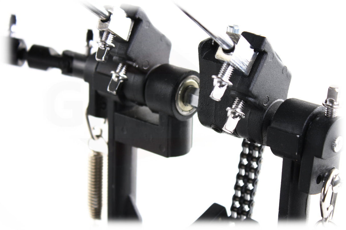 Deluxe Double Kick Drum Pedal for Bass Drum by GRIFFIN - Twin Set Foot Pedal - Quad Sided Beater by GeekStands.com