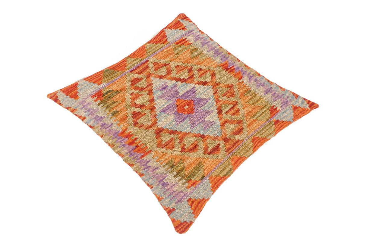 Geometric Turkish Olympia Hand Woven Kilim Throw Pillow by Bareens Designer Rugs